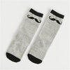 Socks - Knee High Socks - Gray Mustache