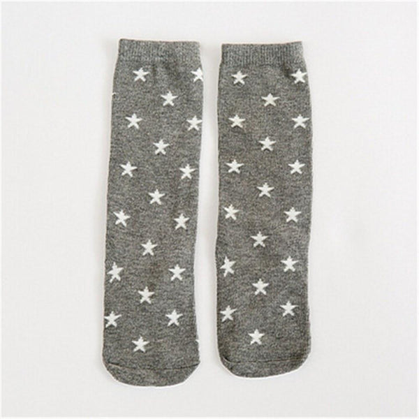 Socks - Knee High Socks - Gray Star